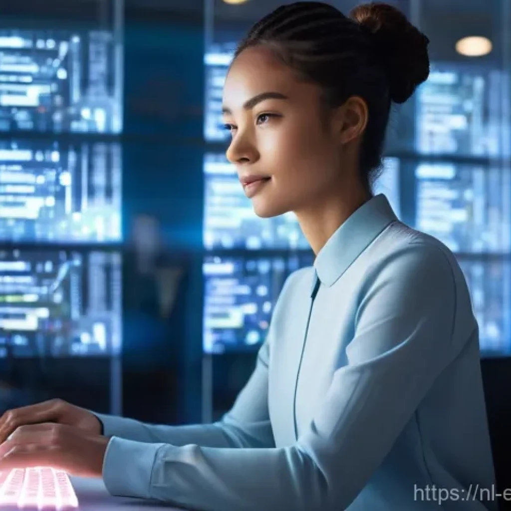 전이 학습을 위한 장비 및 소프트웨어 - **Prompt 1: Future AI Developer at Work**
A young, enthusiastic female AI developer, in her earl...